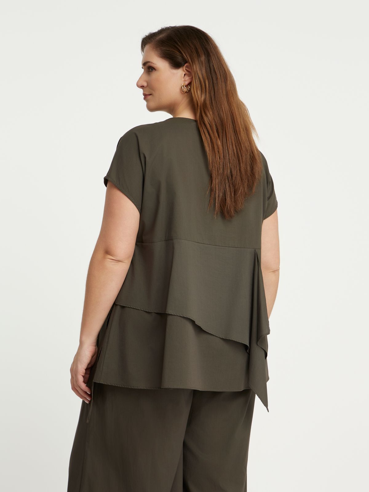 Layered asymmetric cotton top