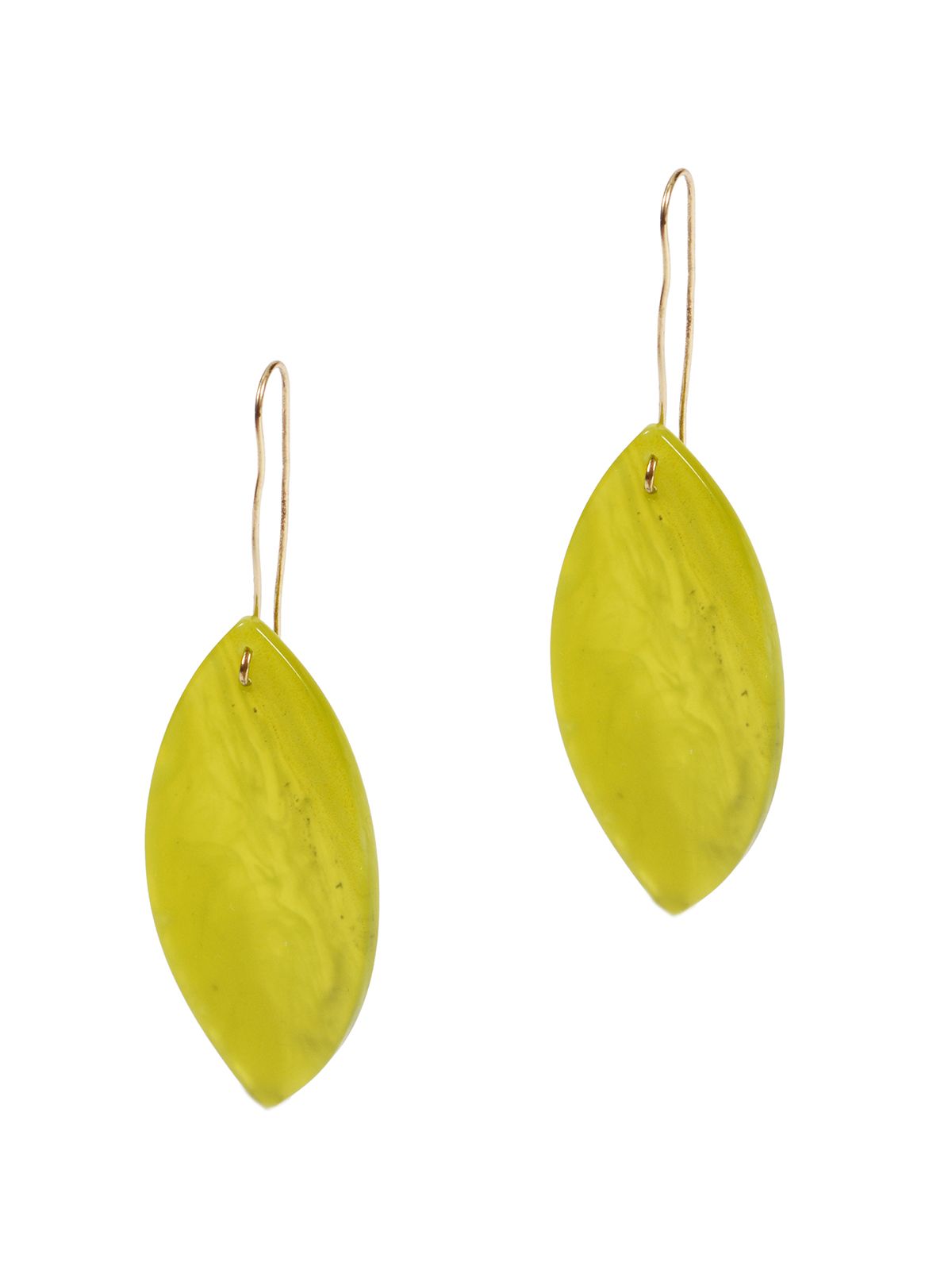 Leaf-shaped resin earrings