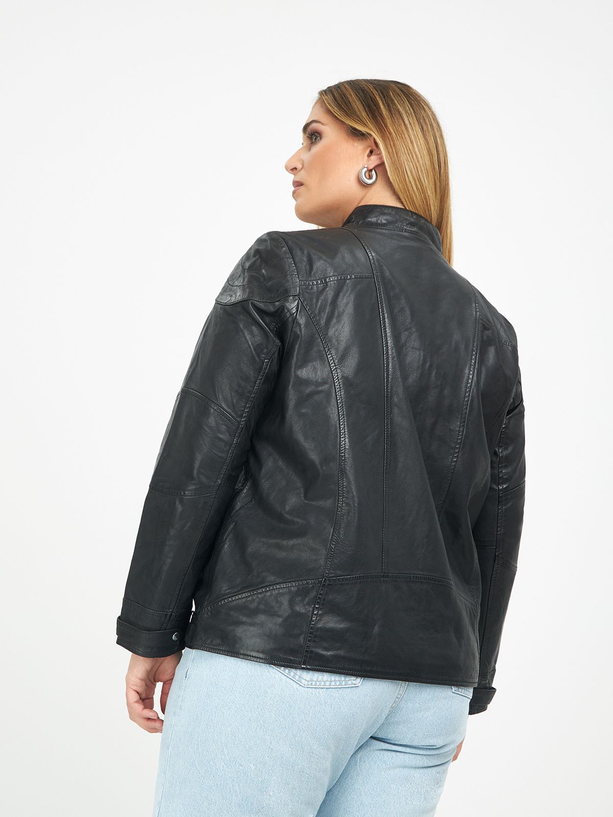 Leather biker jacket