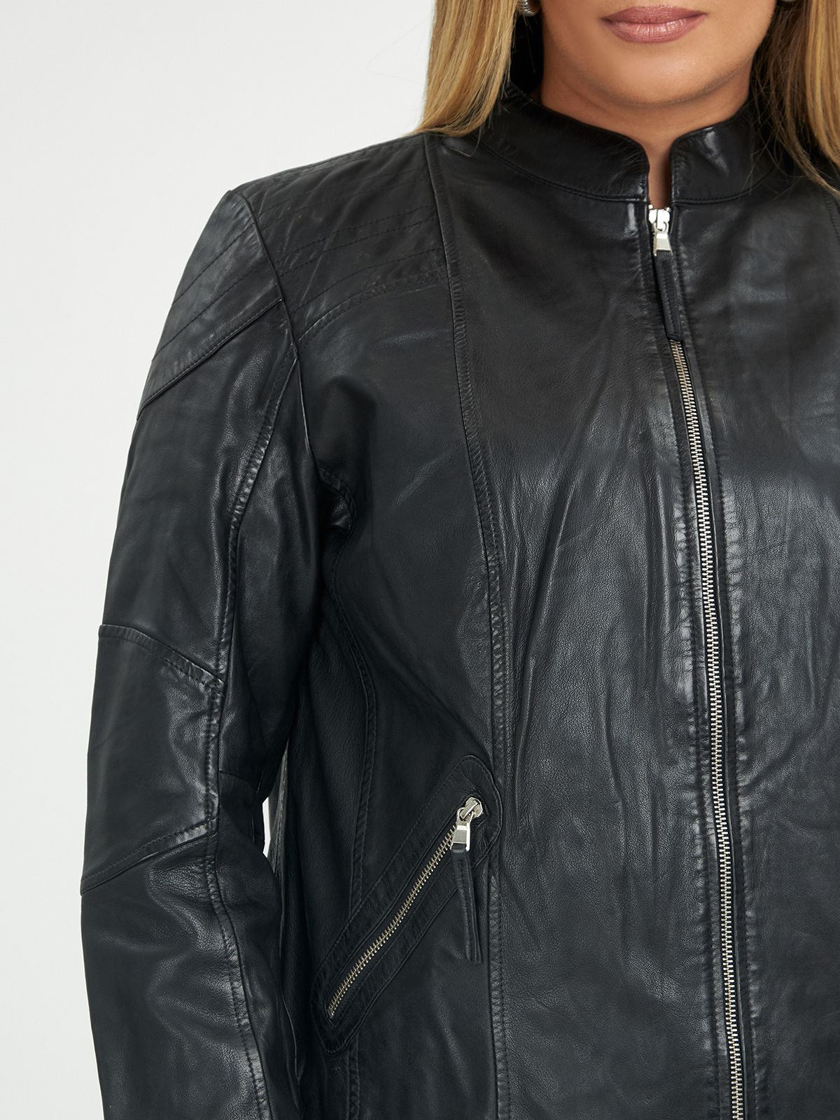 Leather biker jacket