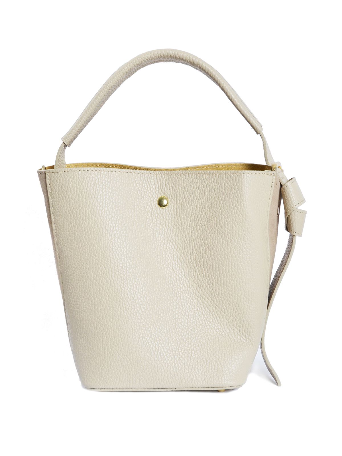 Leather bucket bag with matching wallet