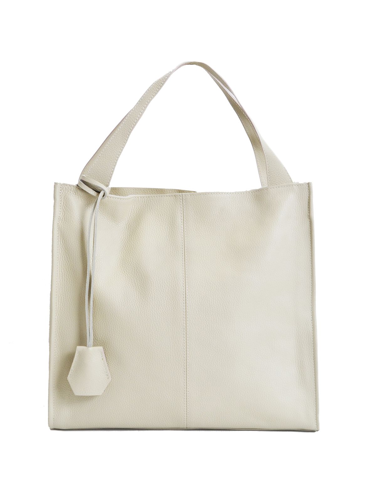 Leather shopper bag