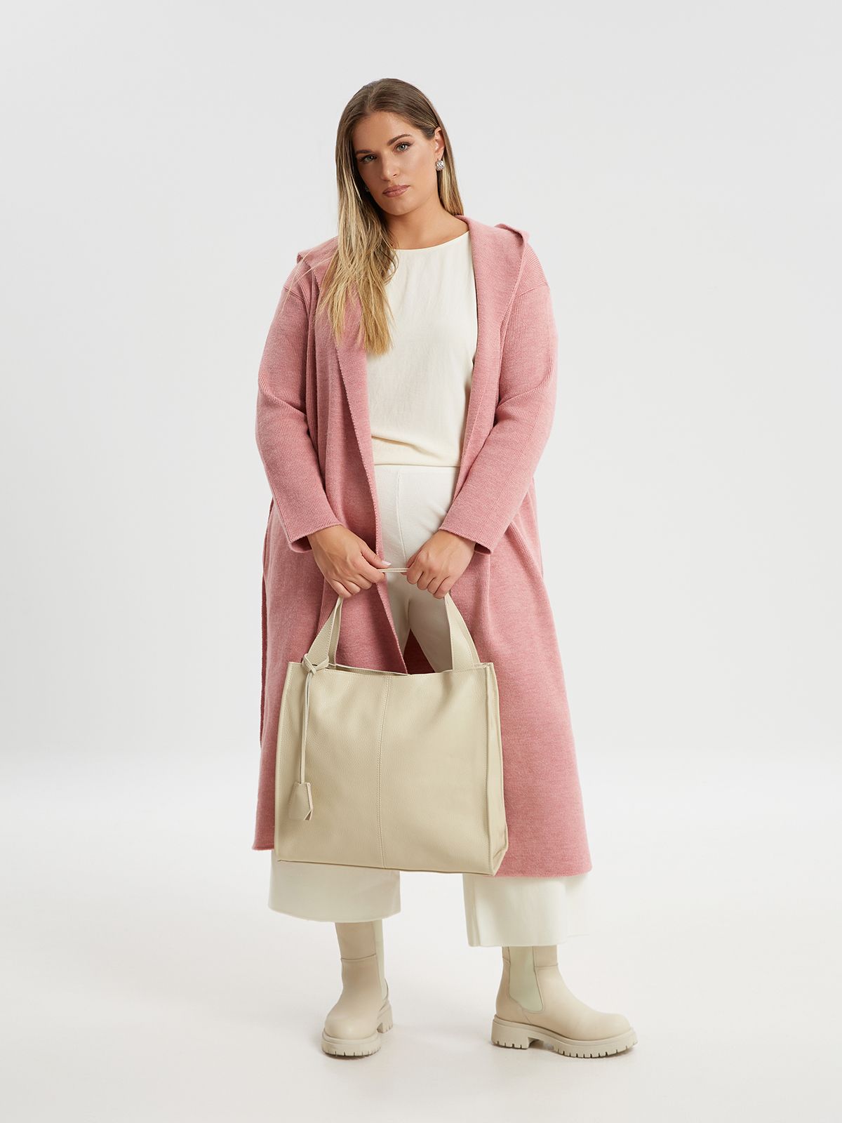 Leather shopper bag