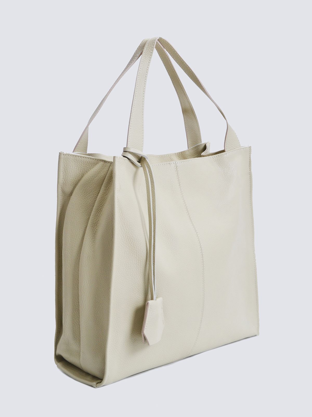 Leather shopper bag