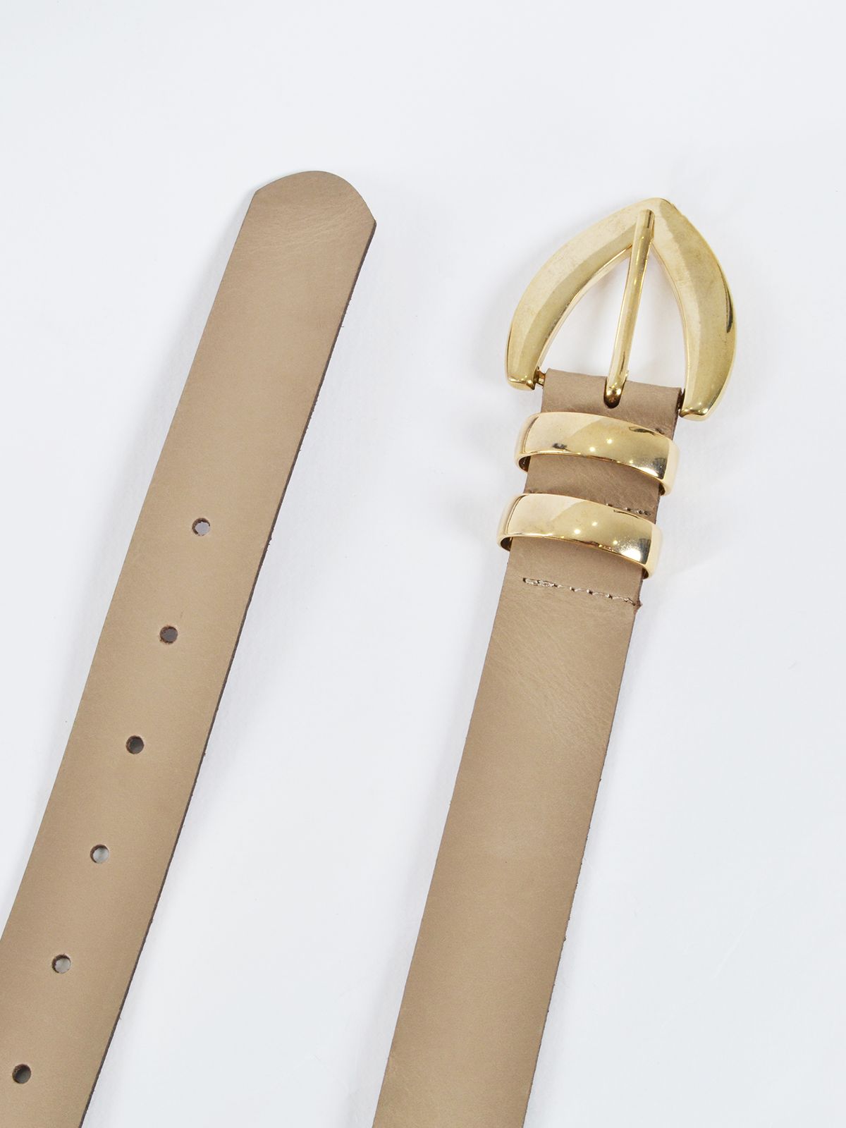 Leather triangle buckle belt