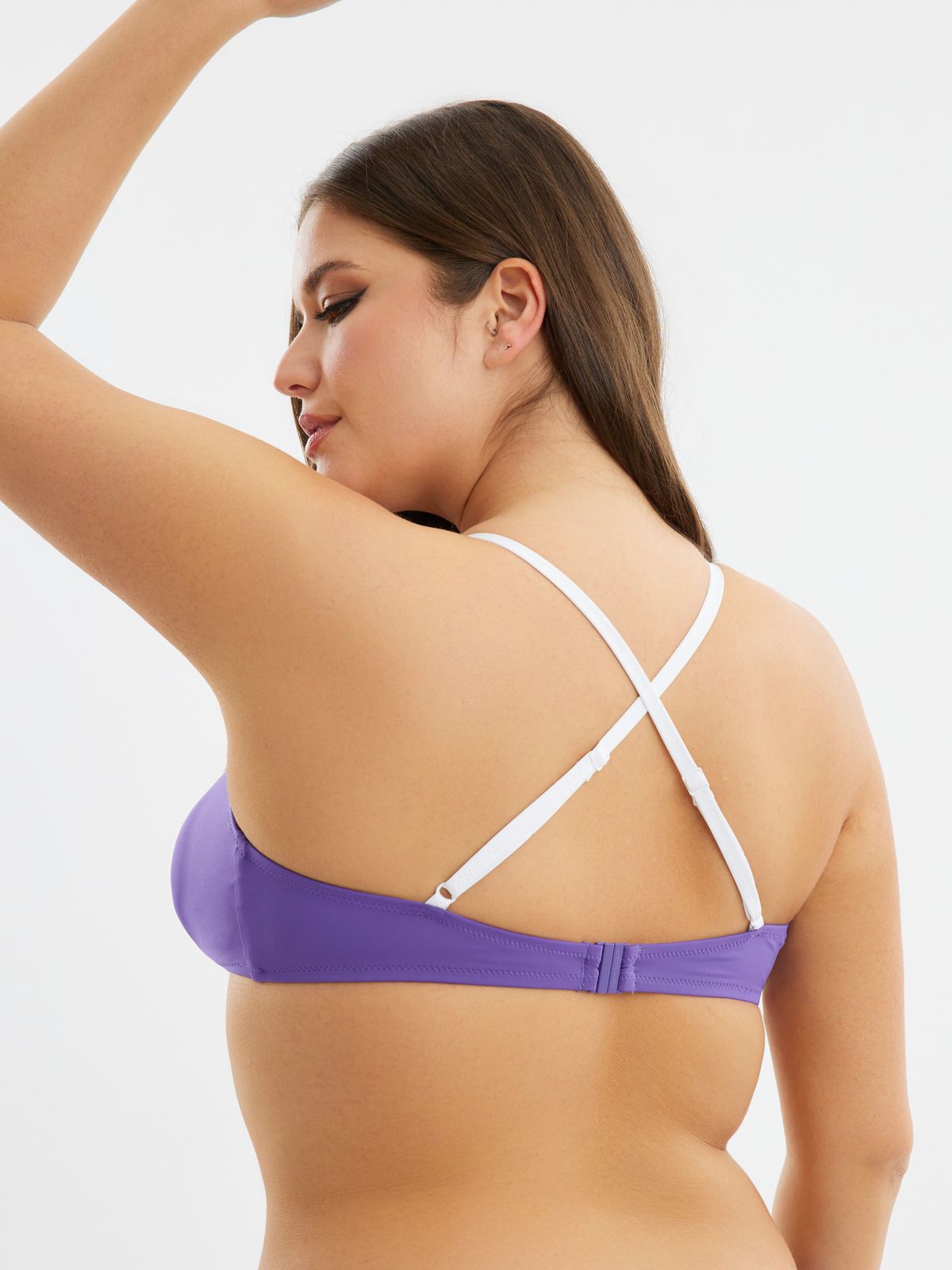 Logo Crossover Strap Bralette Bikini Top