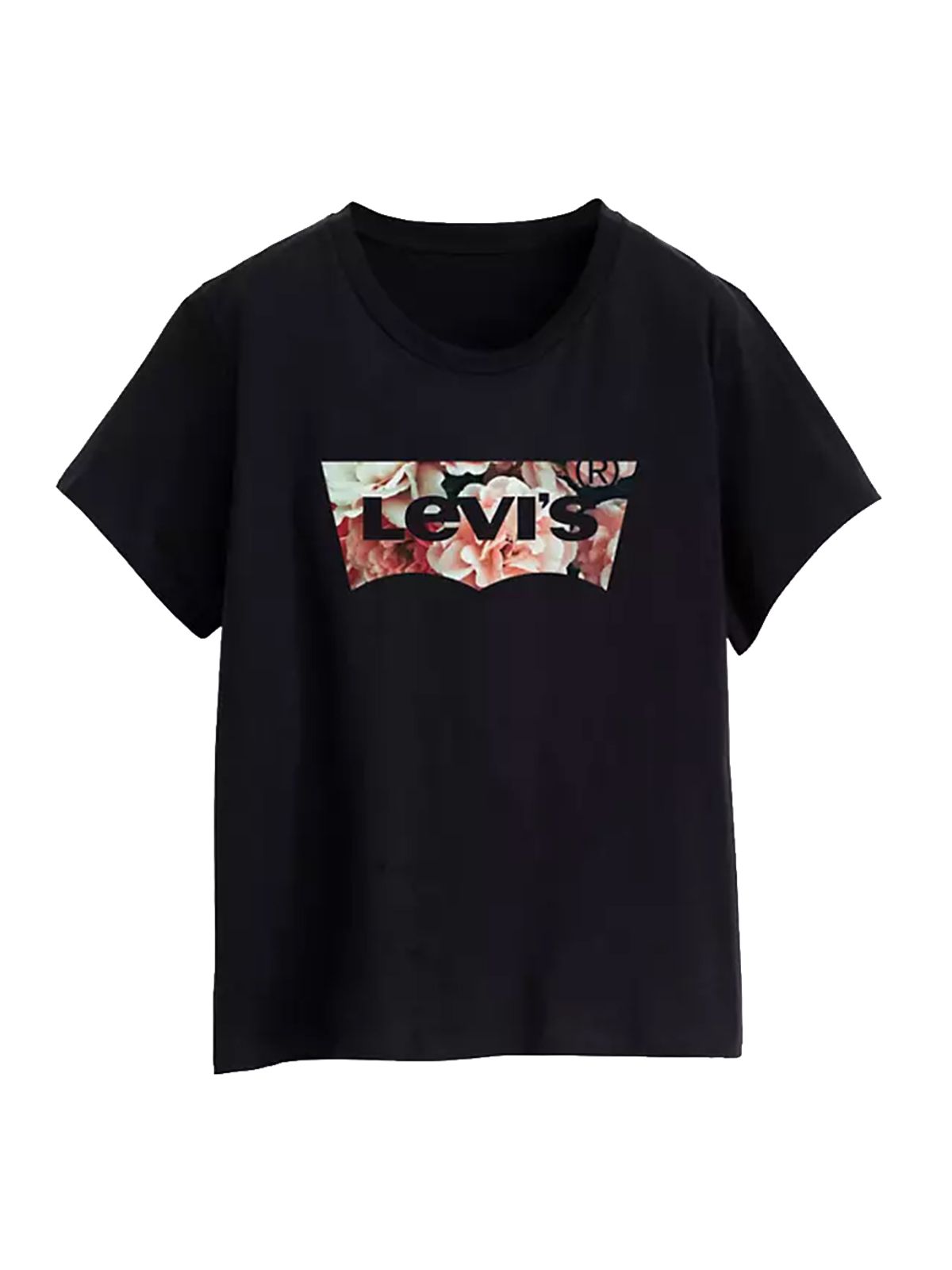Levi's The Perfect Tee Hummingbird Mineral Black Black, Floral Print