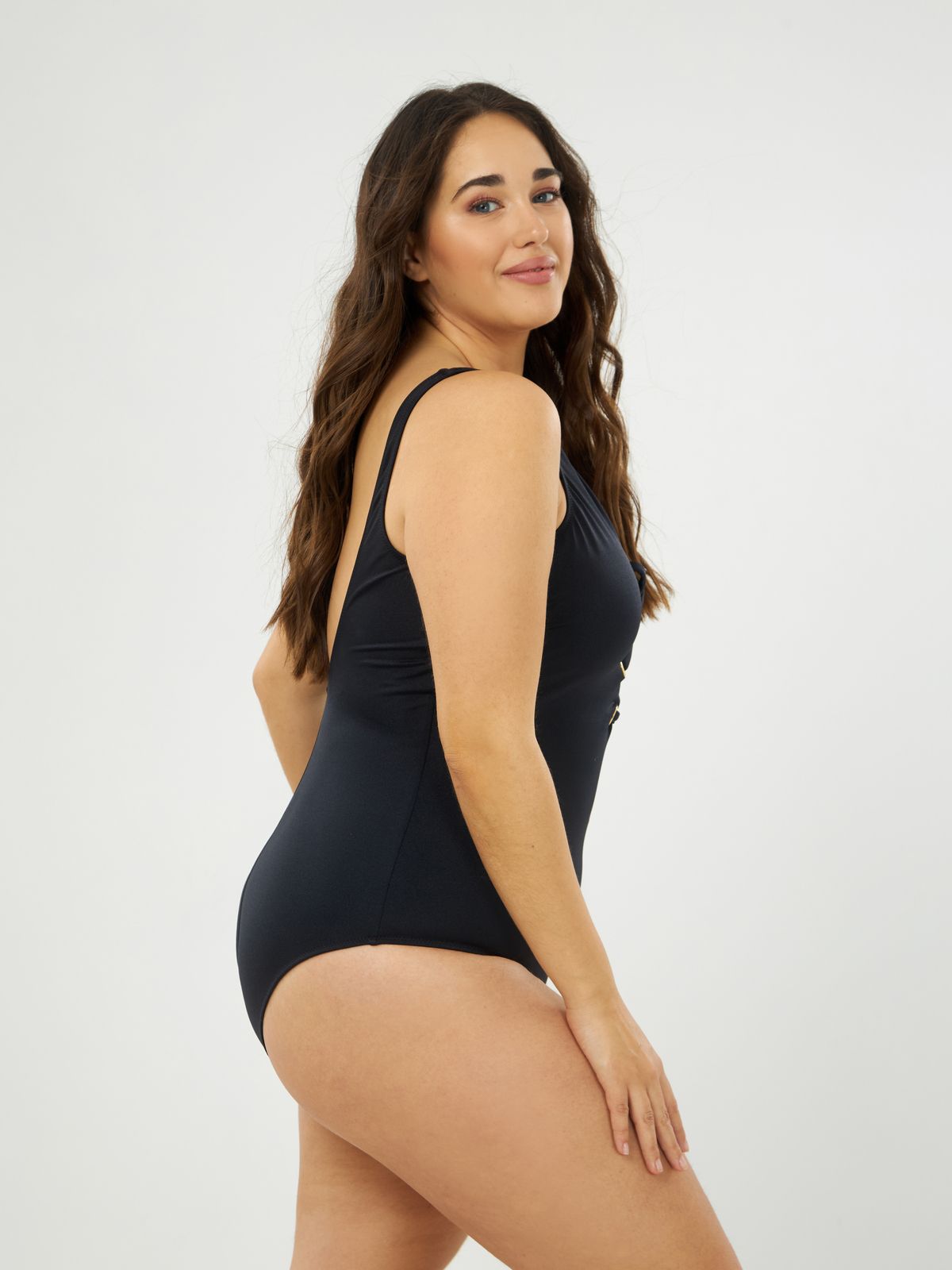 Padded lace-up swimsuit