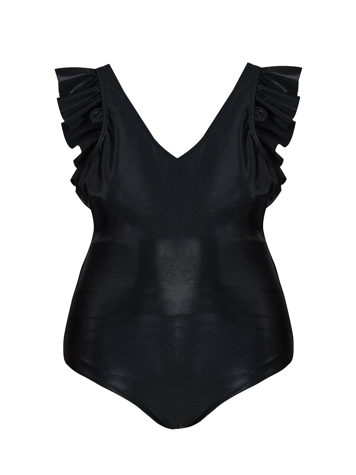 Metallic ruffle swimsuit