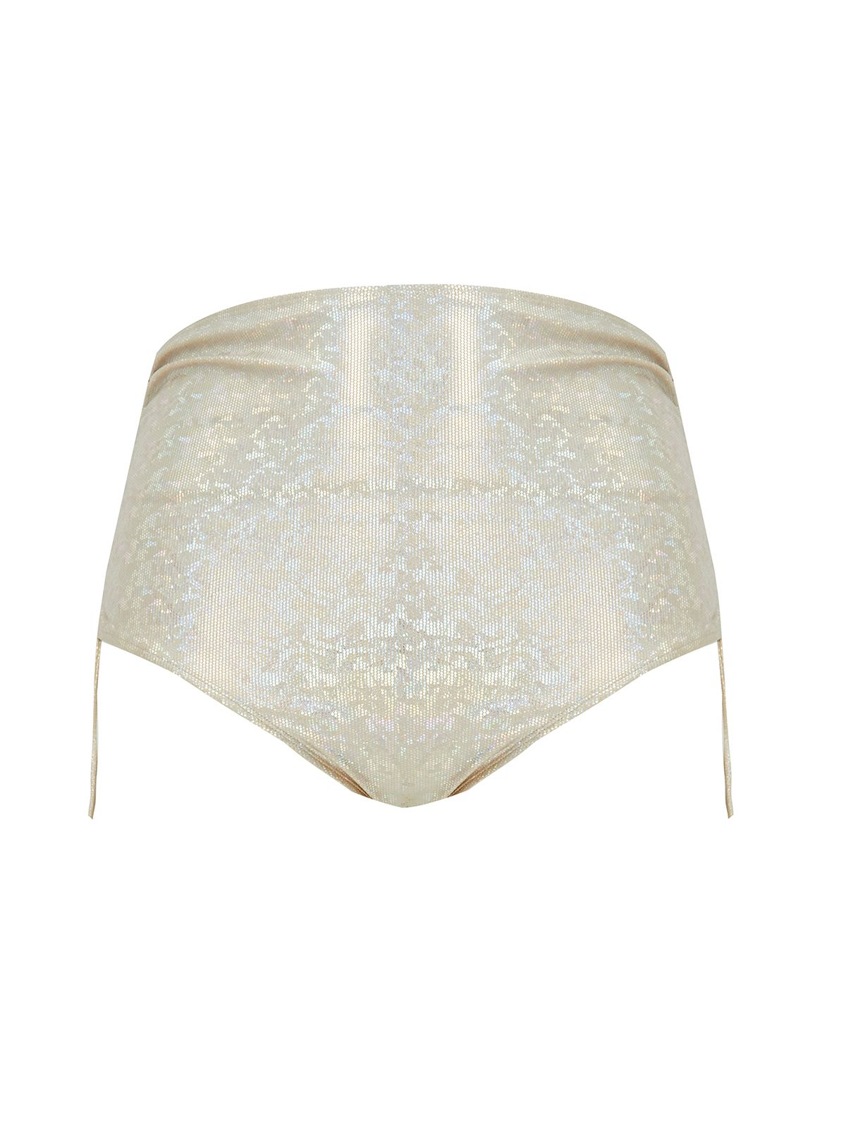 Metallic tie side bikini bottom 