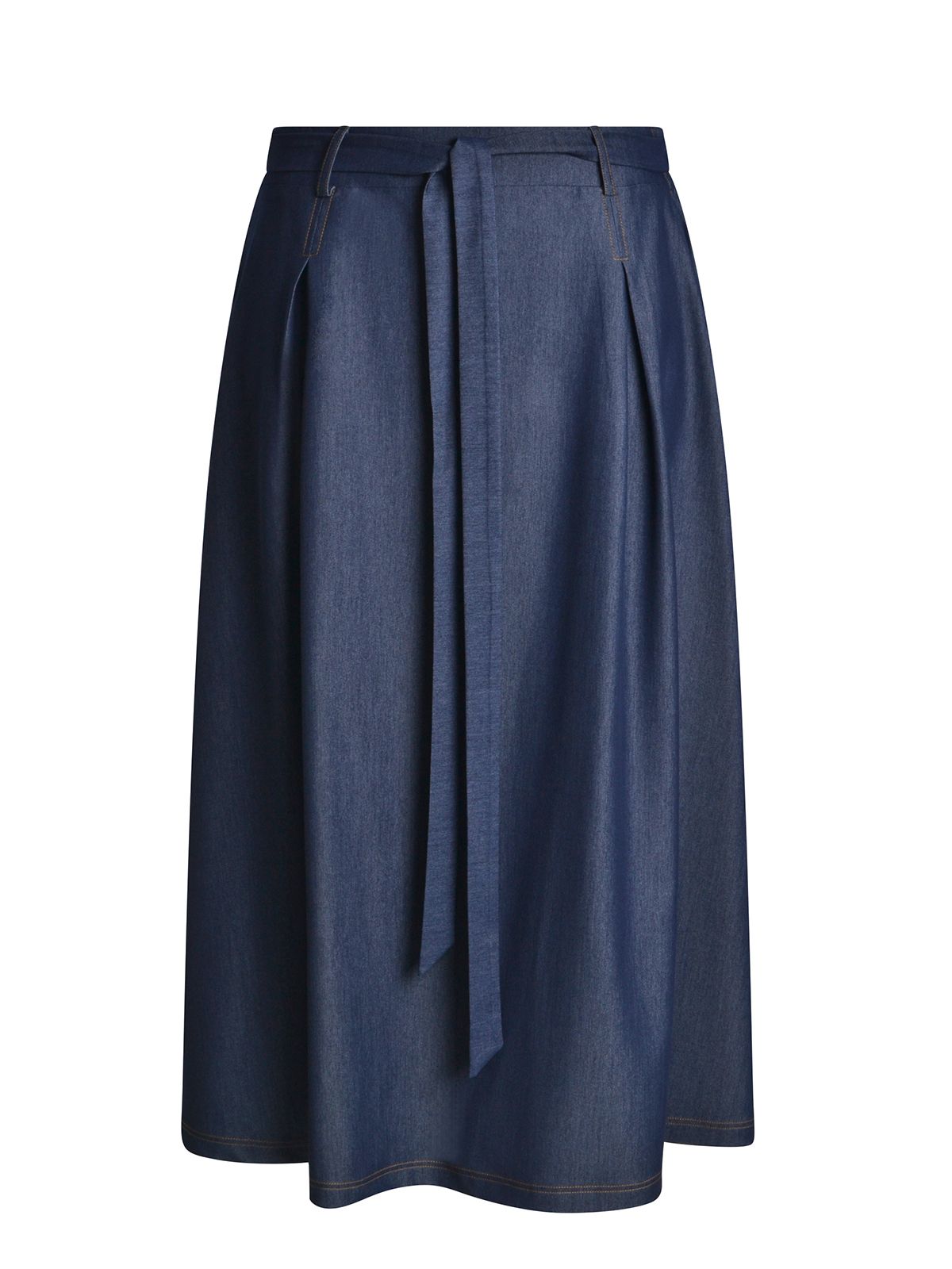 Maxi denim skirt with belt