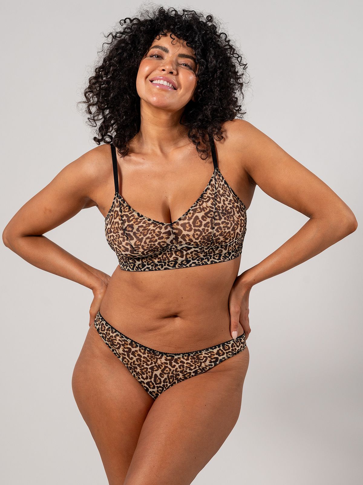 Mesh Balconette Leopard