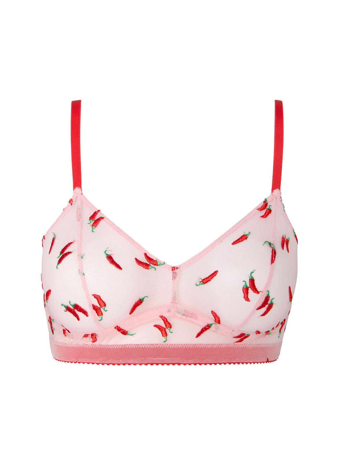 Σουτιέν Balconette Διχτυωτό Powder Pink/Fiery Red
