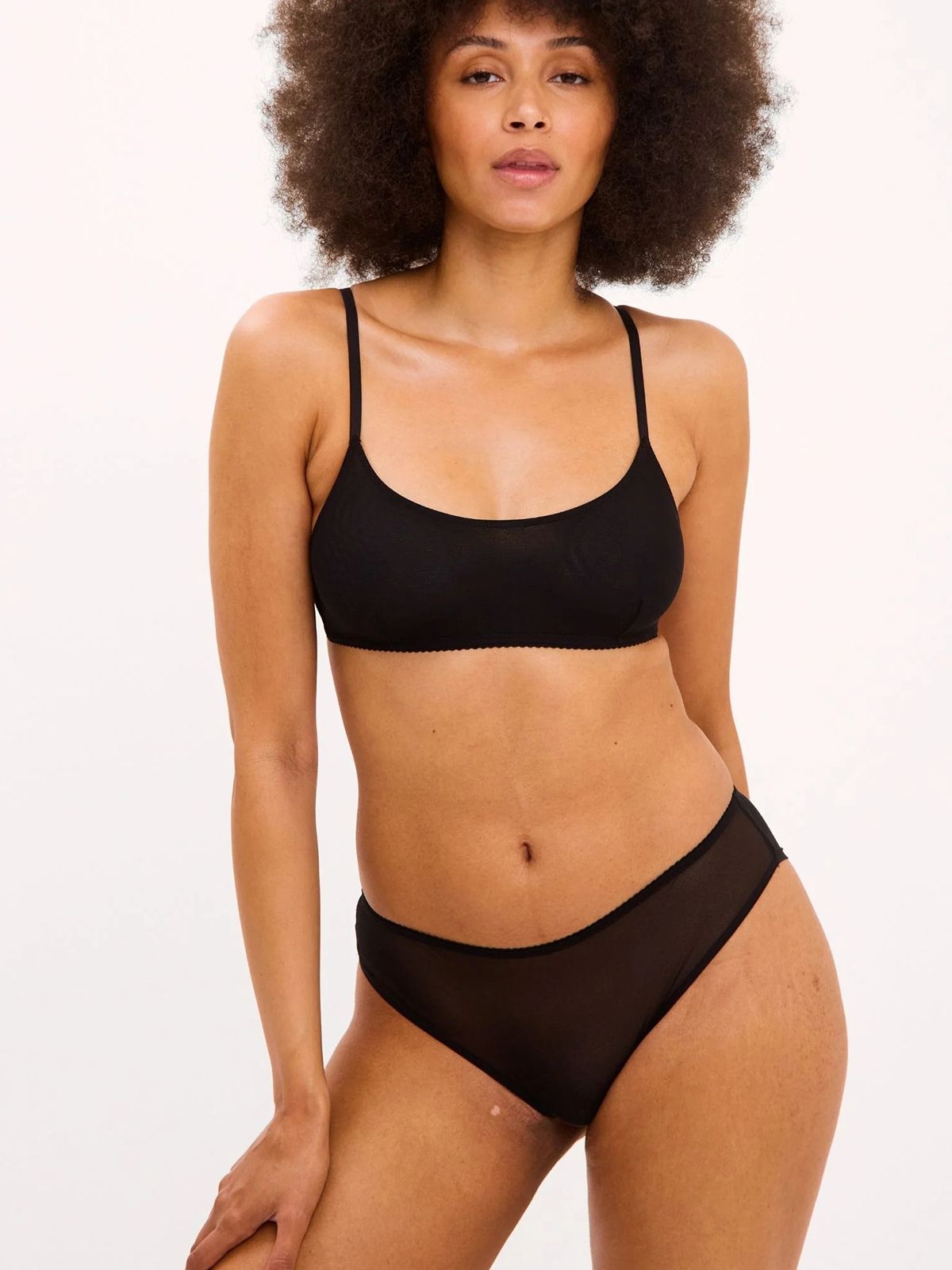 Mesh Cheeky Briefs Black