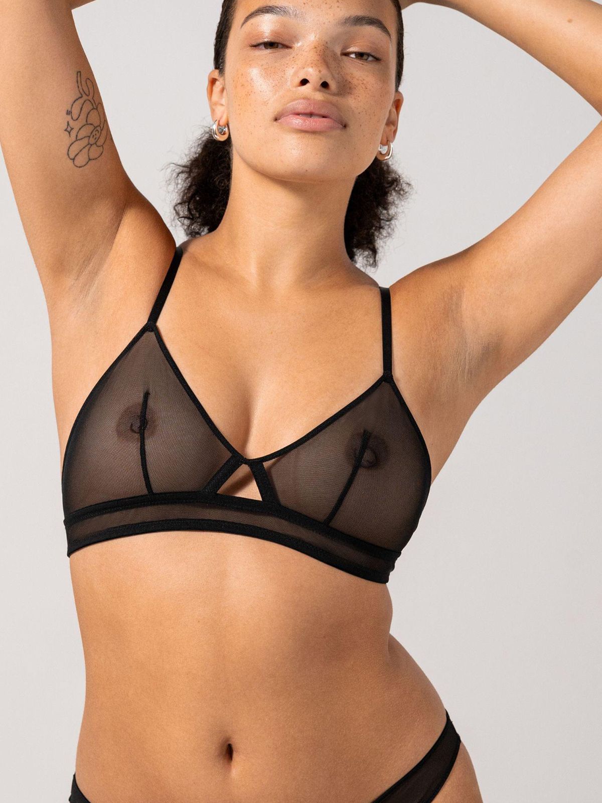 Mesh Cut-Out Triangle Bralette