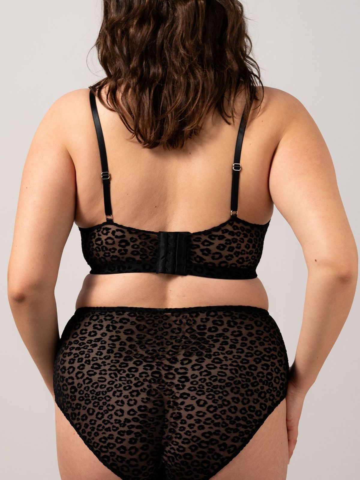 Mesh Highwaist Briefs Black Leopard