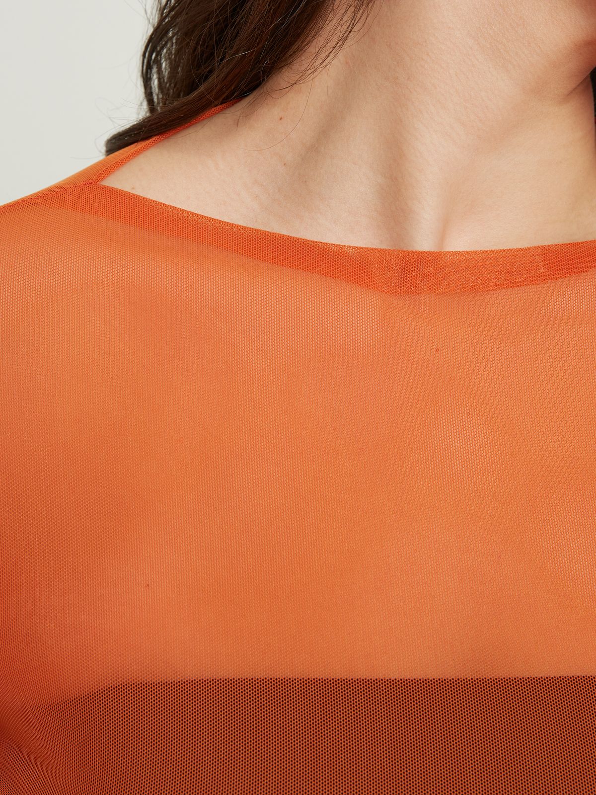 Mesh long-sleeve top