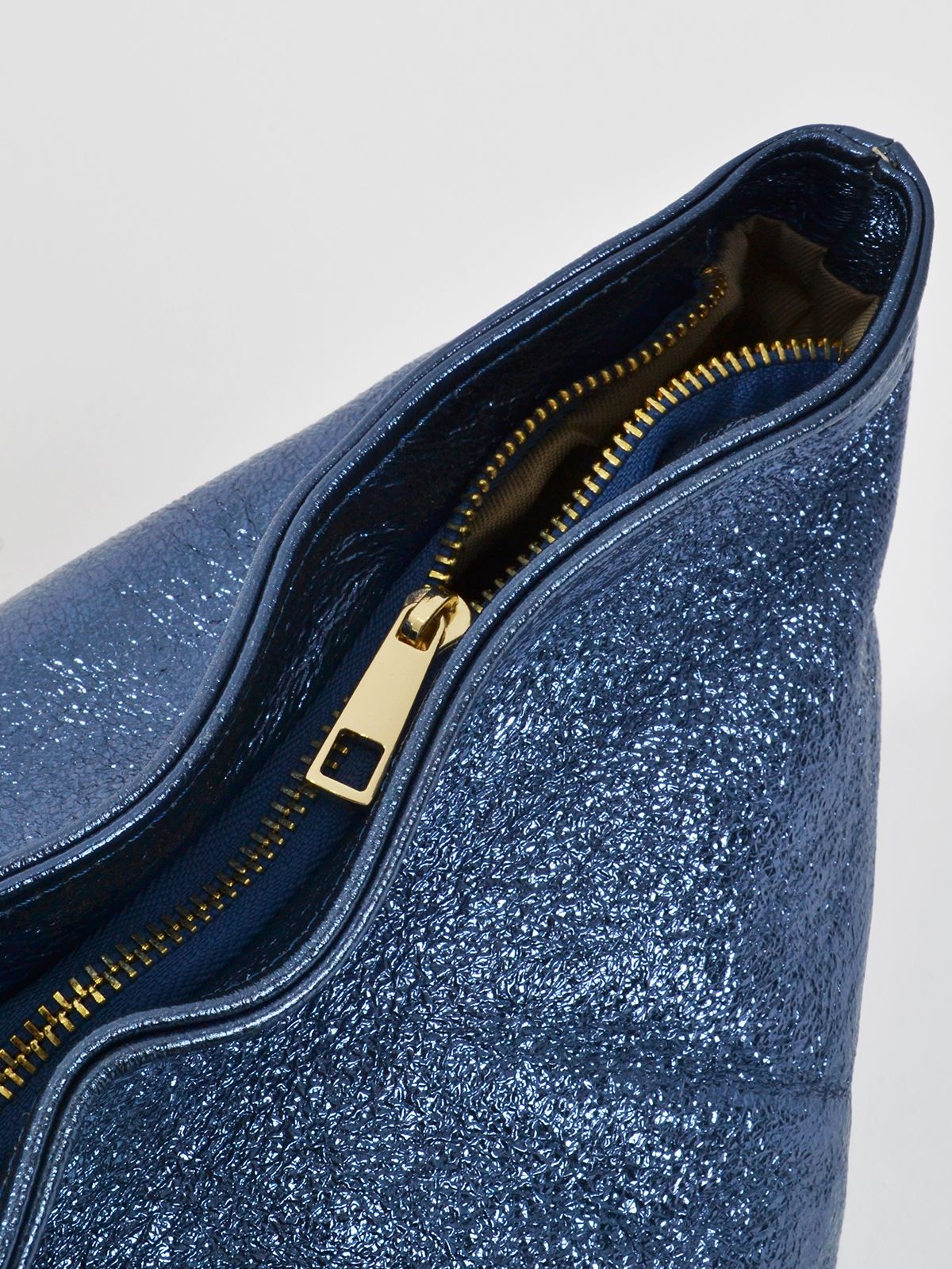 Metallic leather bag