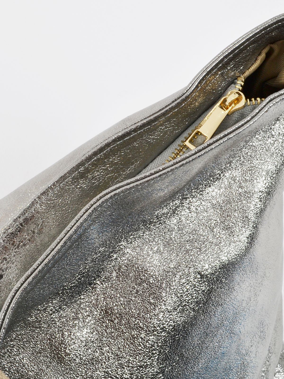 Metallic leather bag