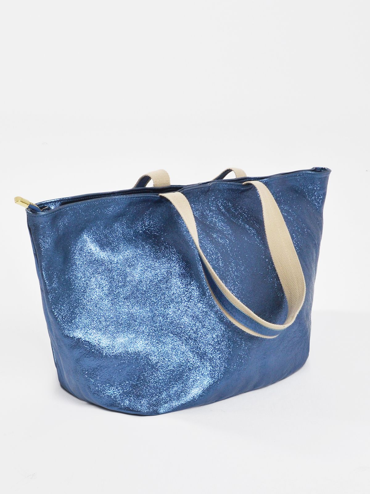 Metallic leather bag