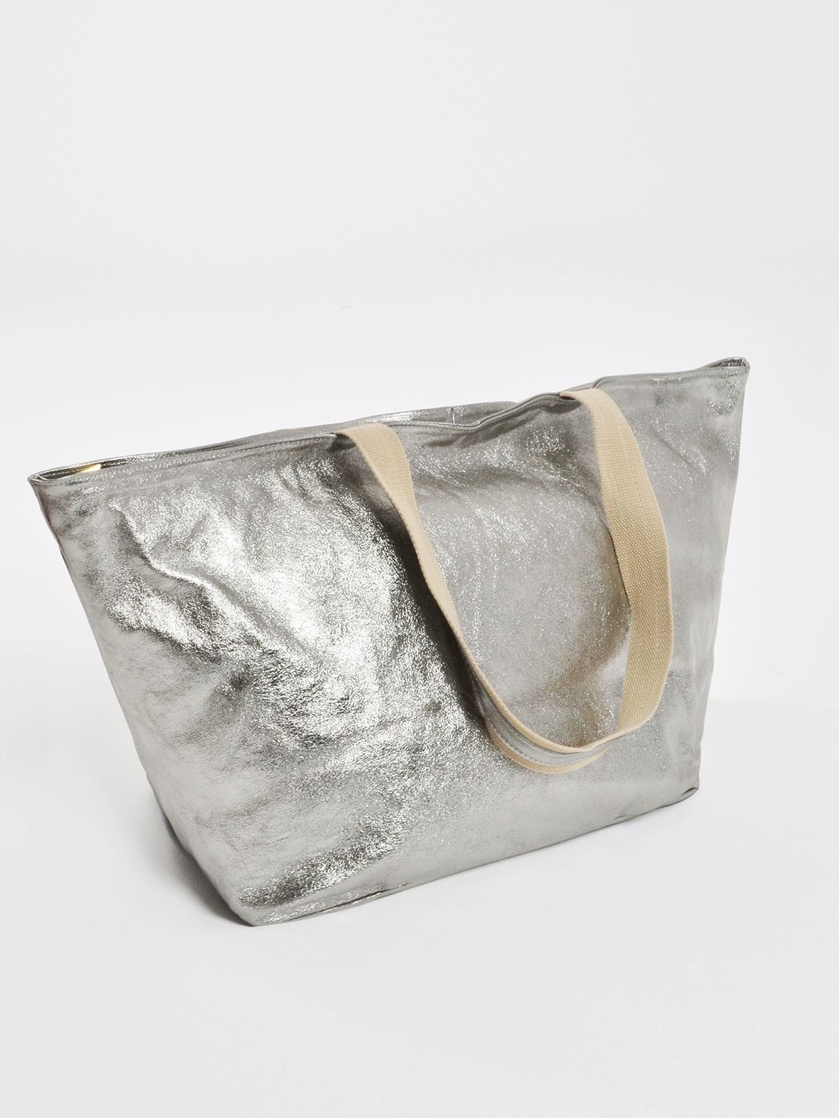 Metallic leather bag