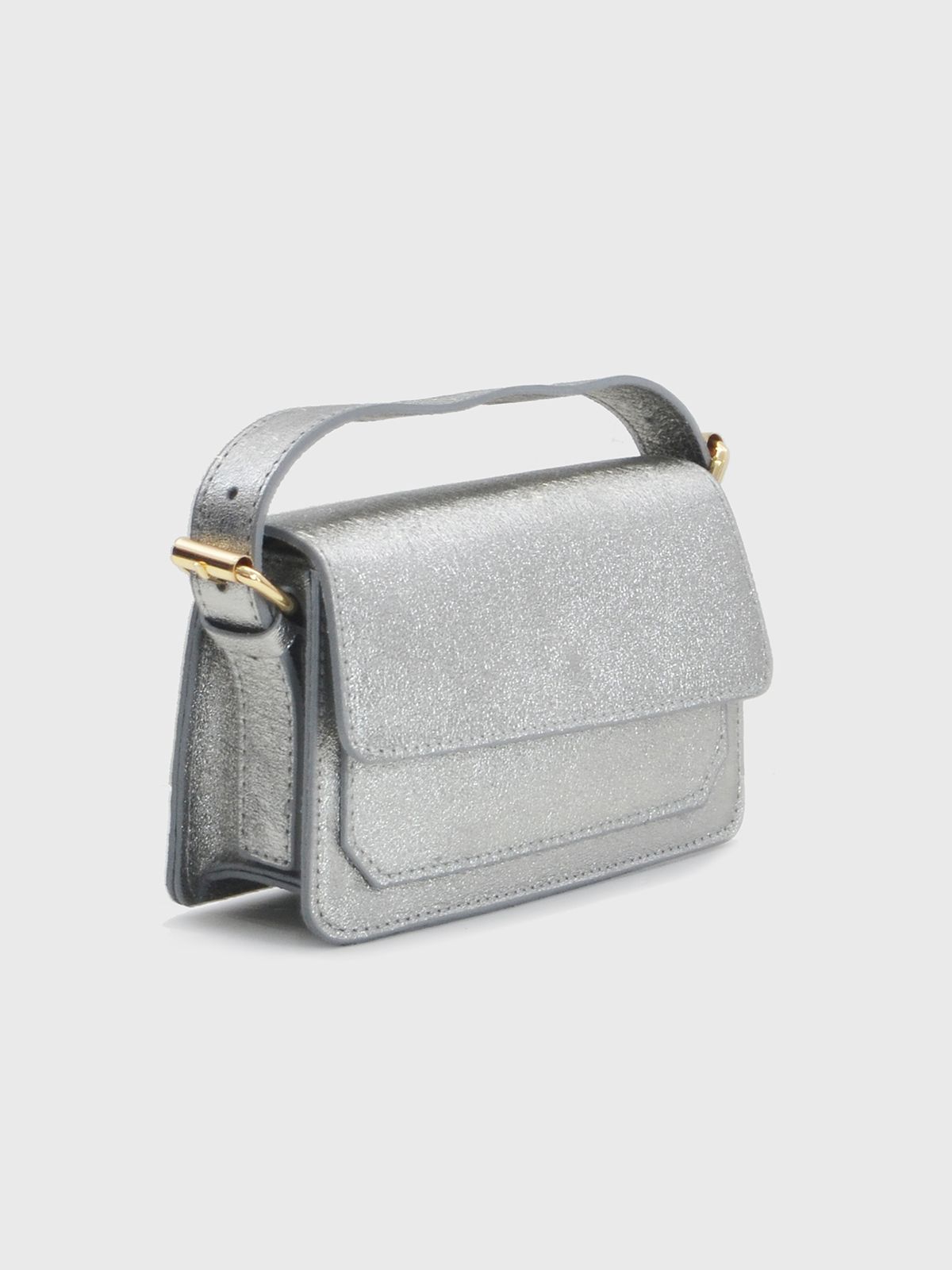 Metallic leather mini bag