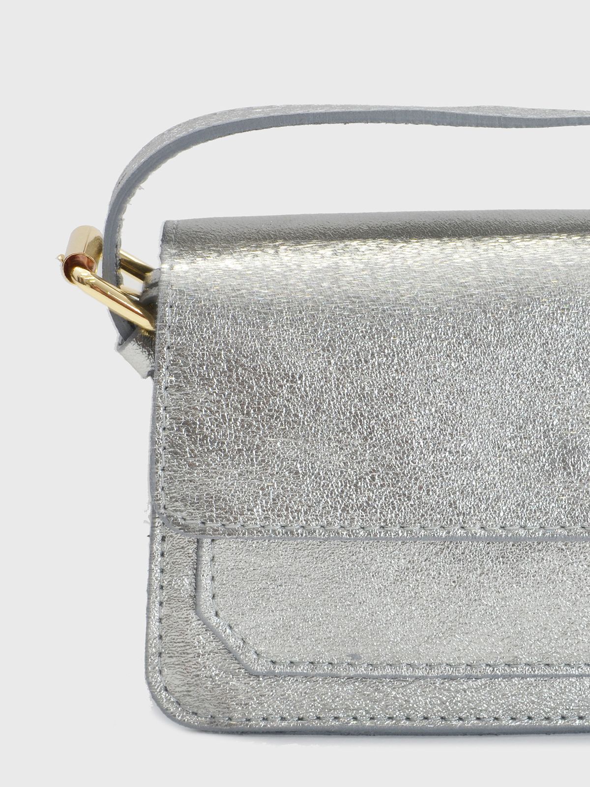 Metallic leather mini bag