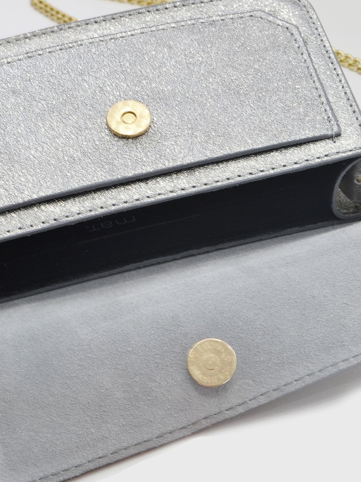 Metallic leather mini bag