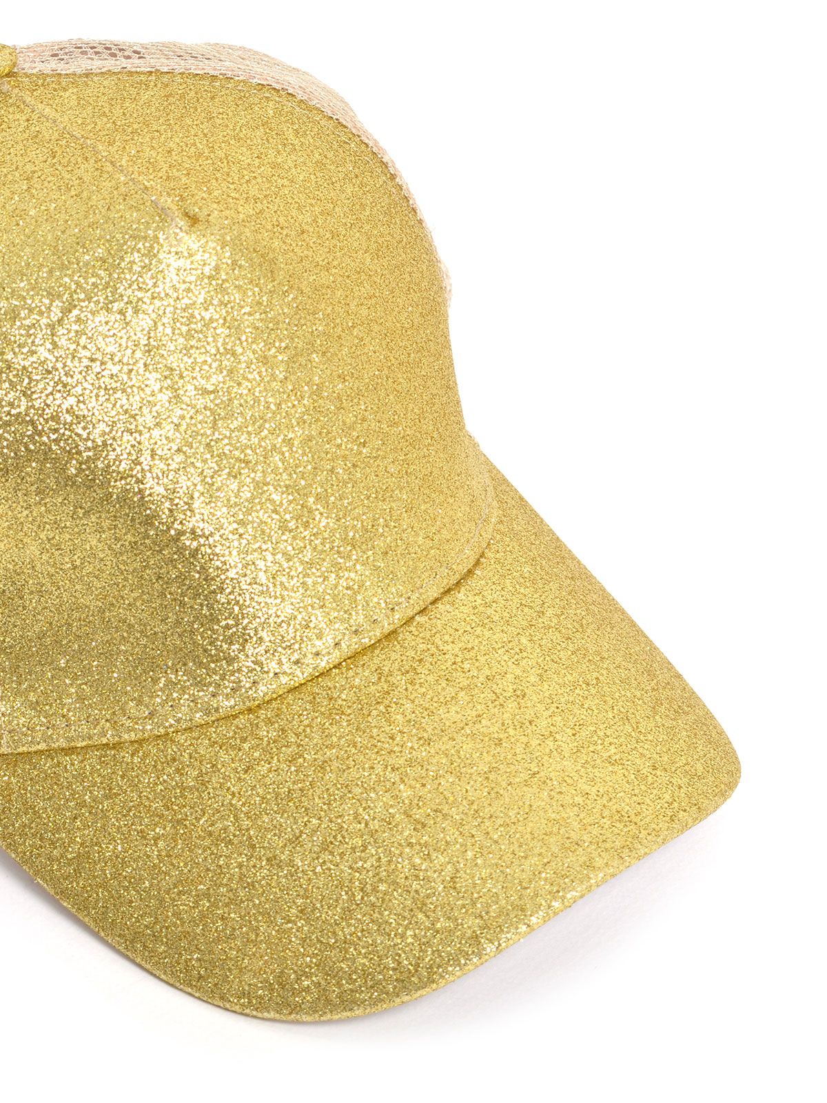 Metallic mesh baseball cap