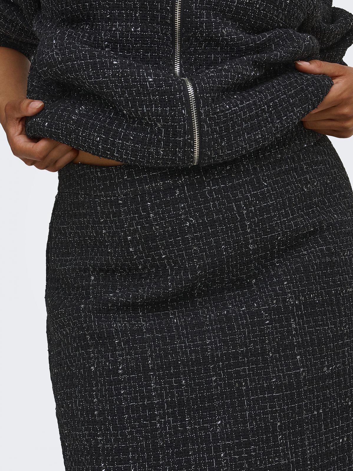Caramaya mini glitter boucle skirt