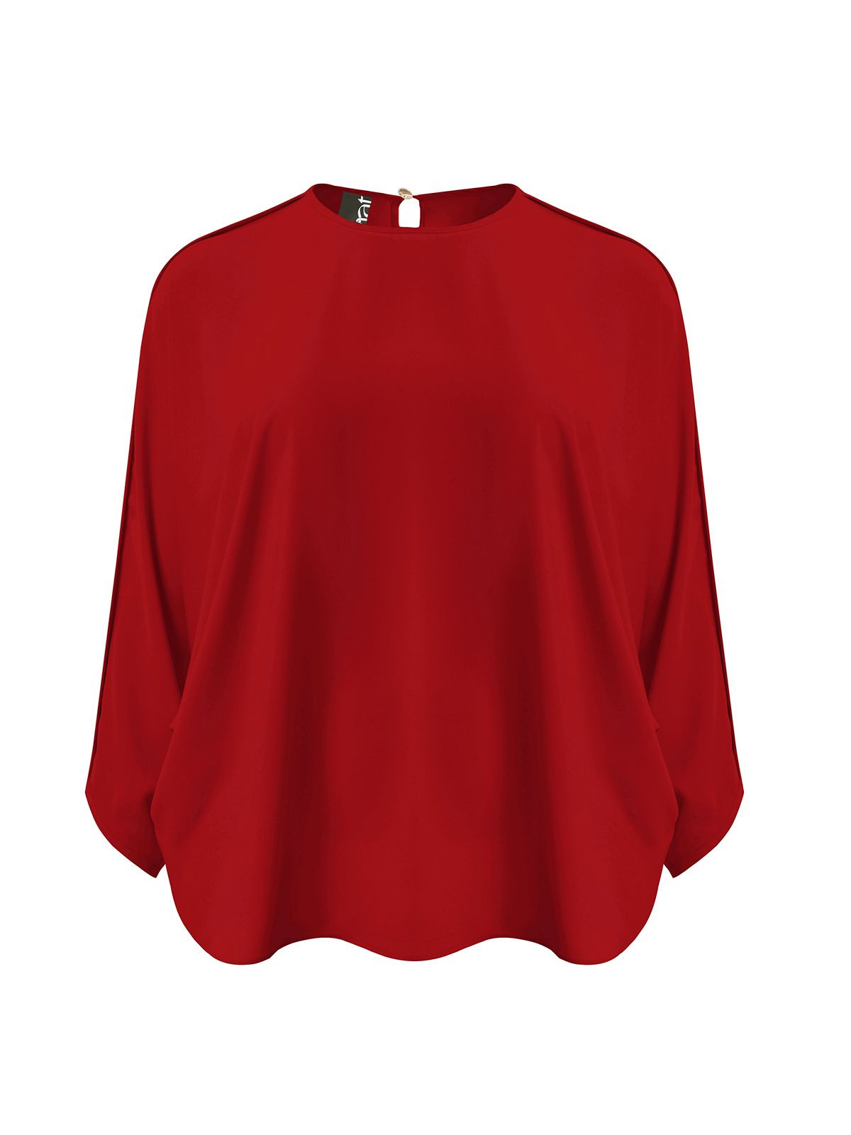 Minimal batwing blouse in lightweight crepe