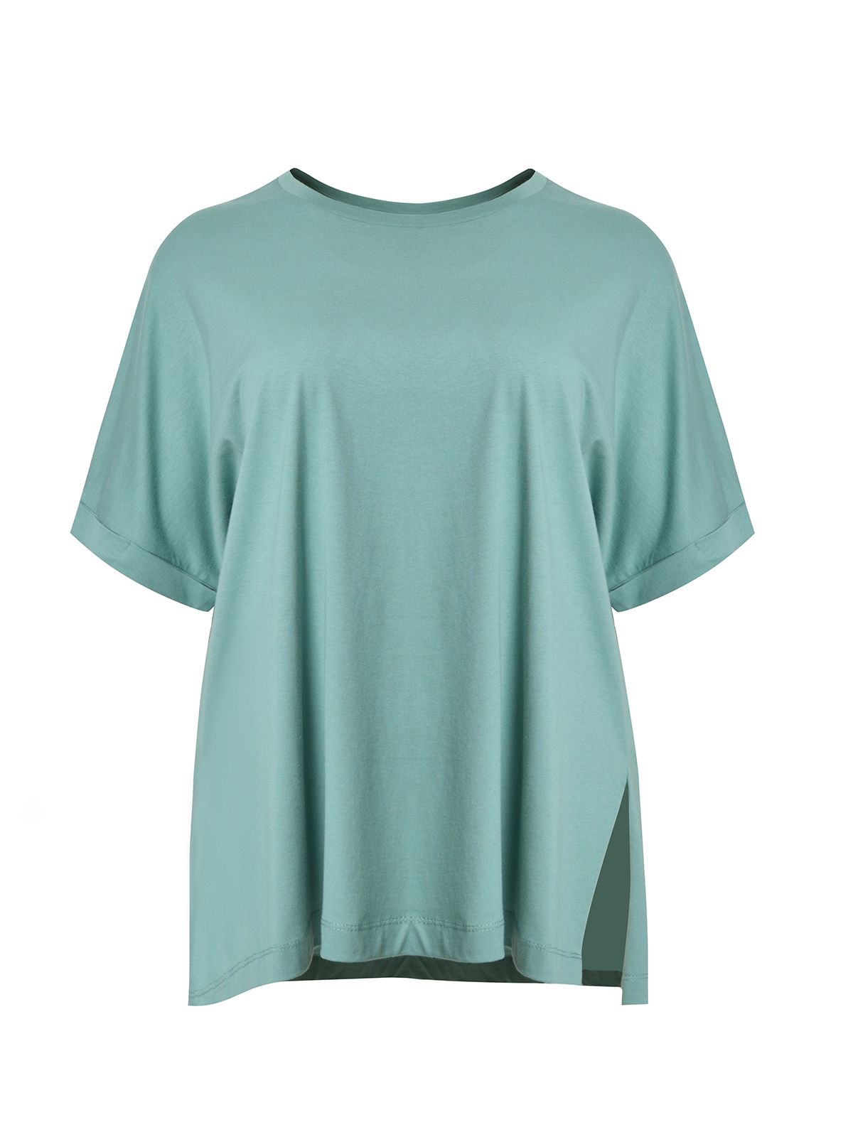 Relaxed fit cotton t-shirt with split hem