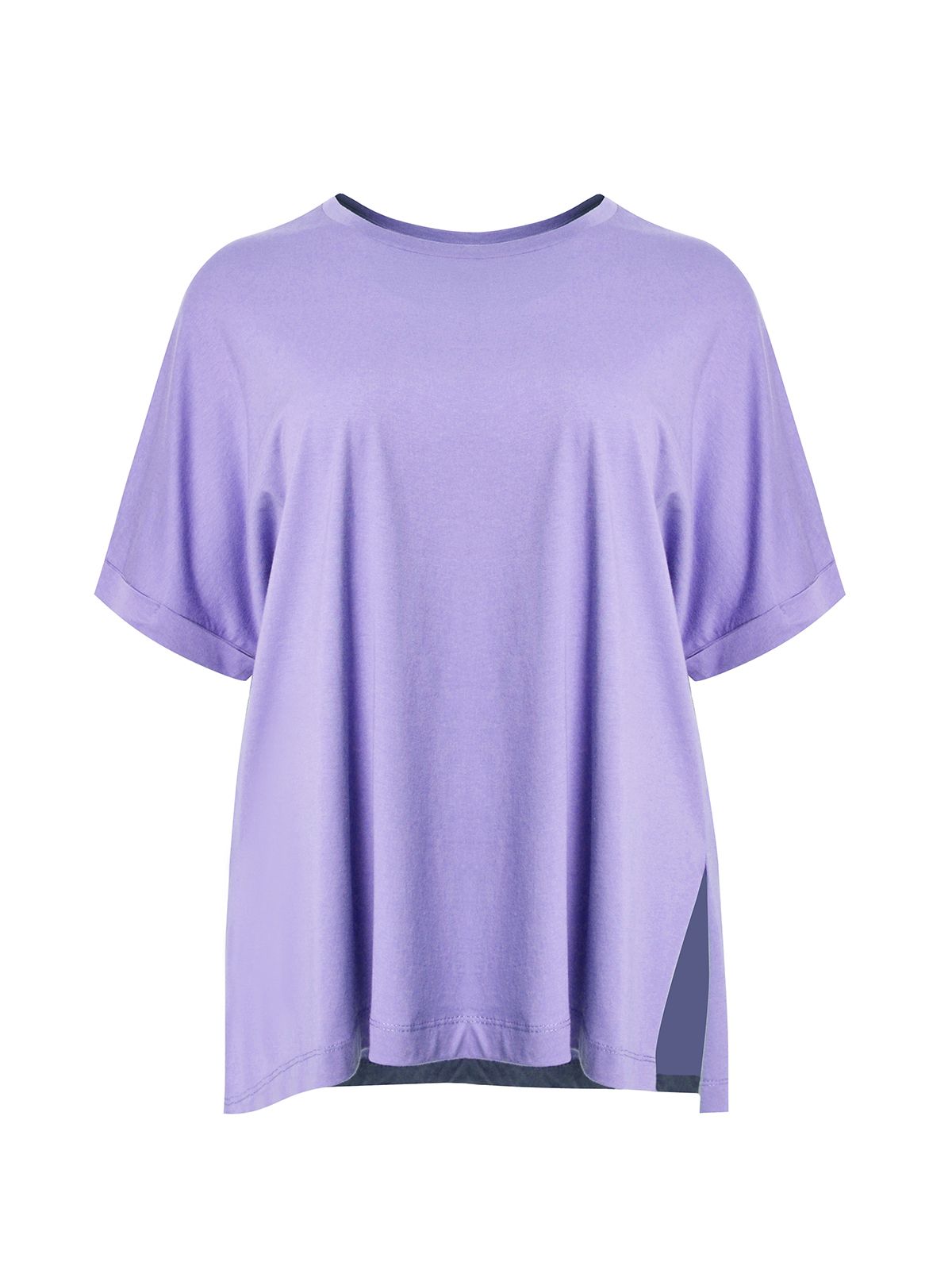 Relaxed fit cotton t-shirt with split hem