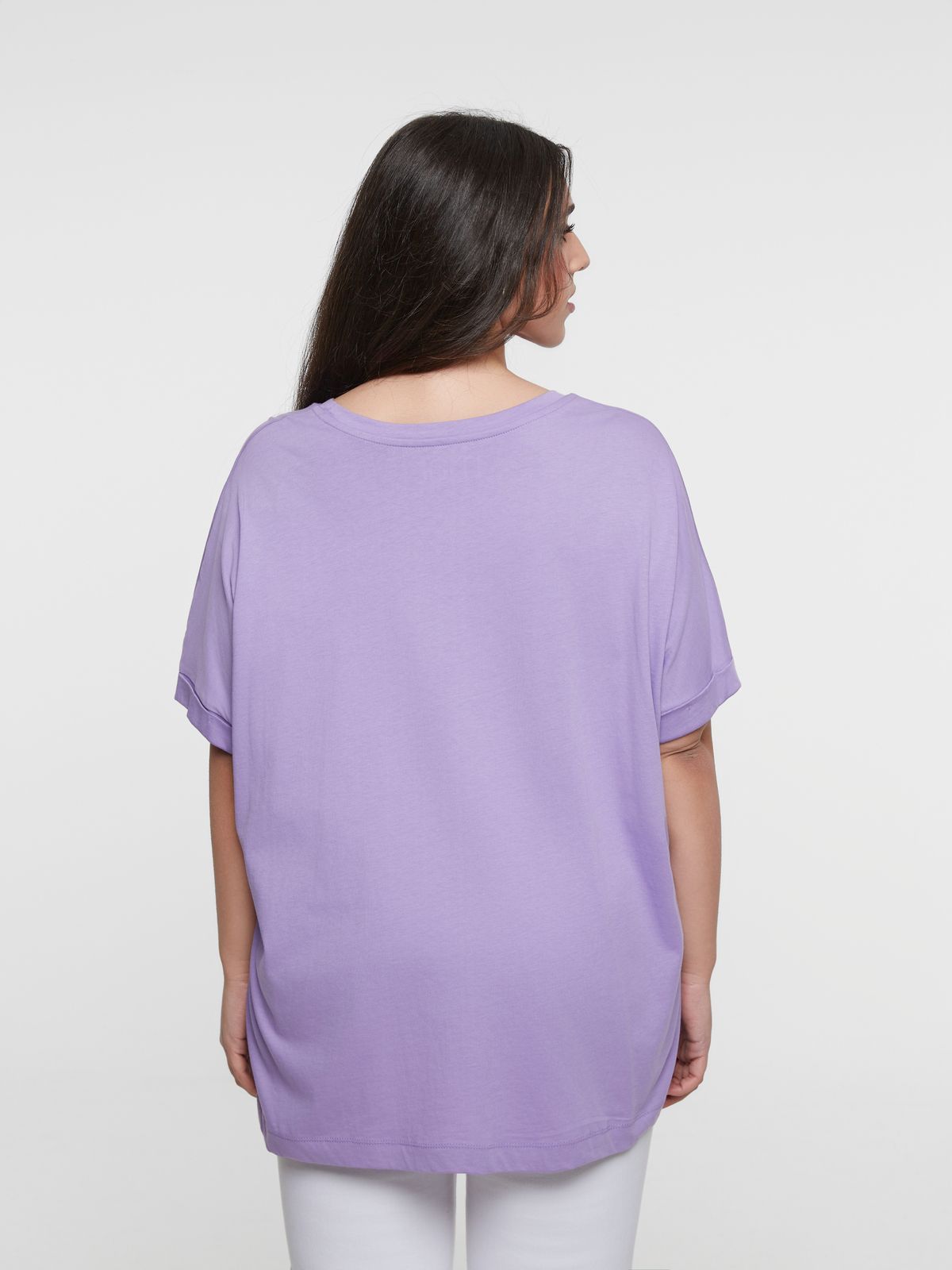 Relaxed fit cotton t-shirt with split hem