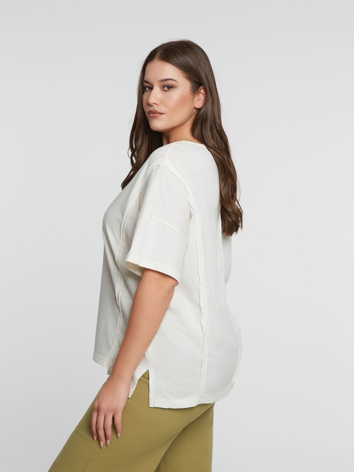 Cotton relaxed-fit t-shirt with seam details