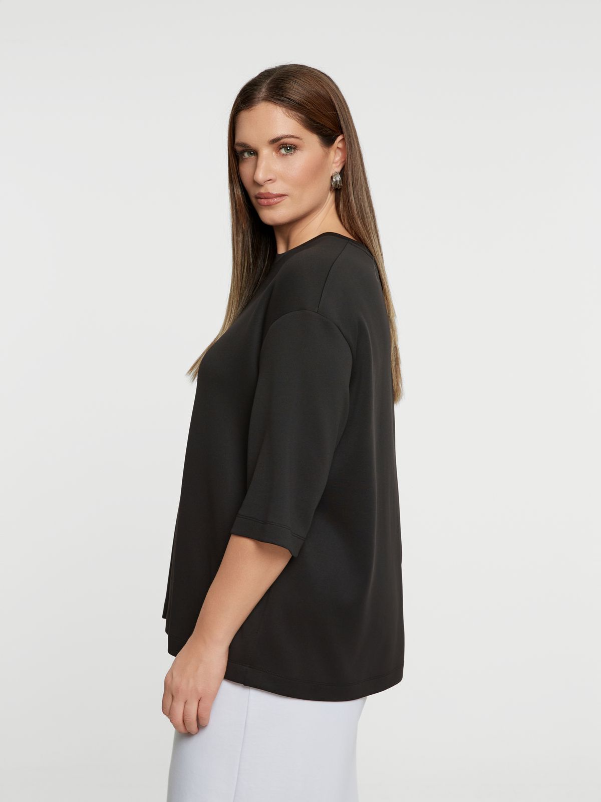 Relaxed fit 3/4 sleeve top