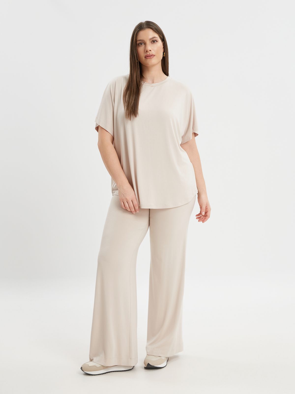 Oversized curved hem bamboo t-shirt