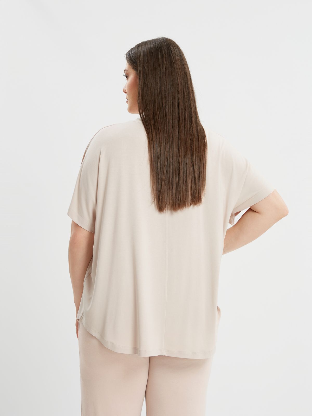 Oversized curved hem bamboo t-shirt
