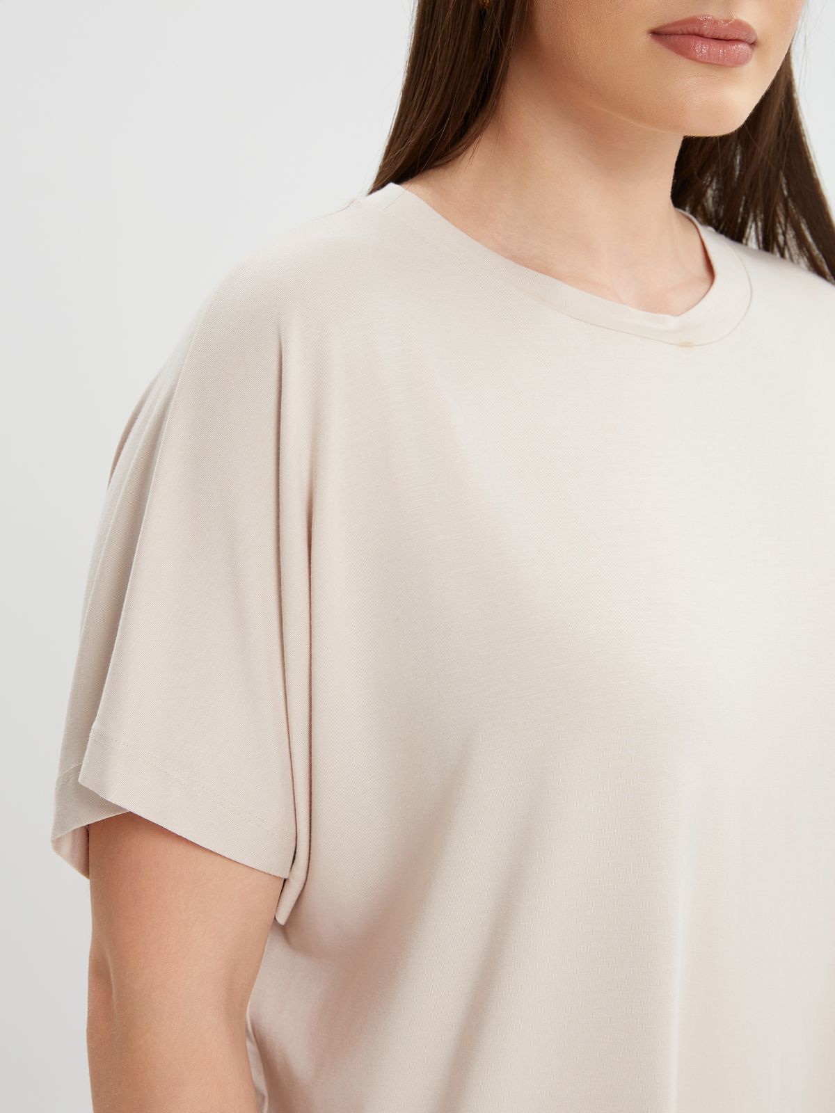 Oversized curved hem bamboo t-shirt