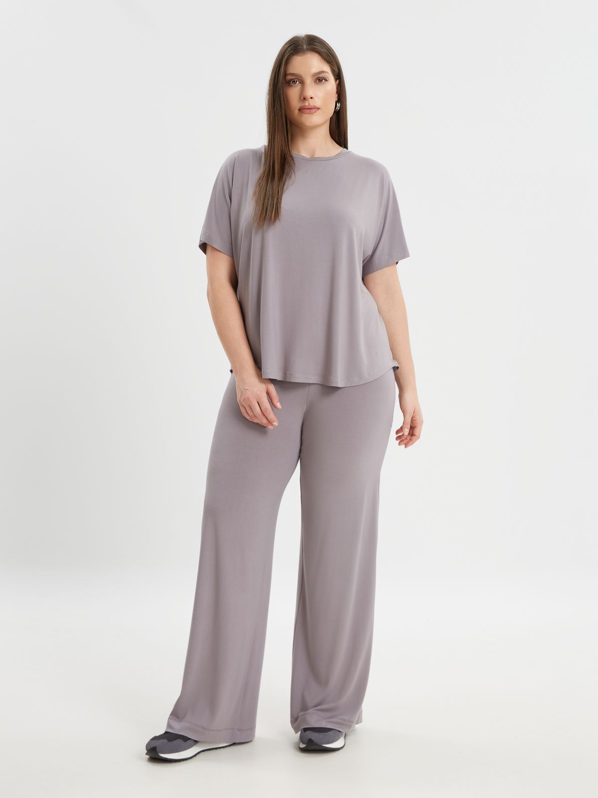 Oversized curved hem bamboo t-shirt