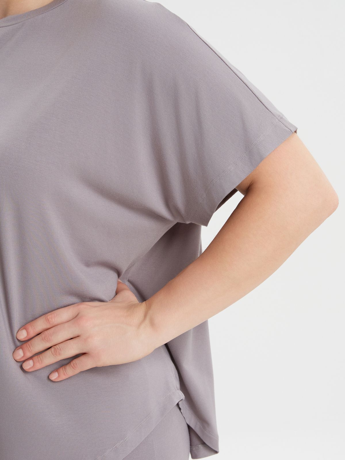 Oversized curved hem bamboo t-shirt