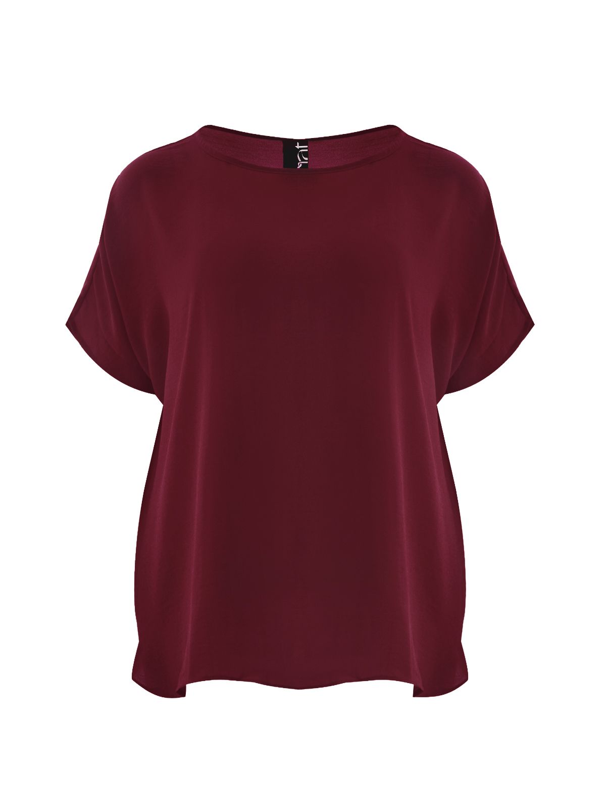 Mat Fashion Crepe boat-neck top Burgundy