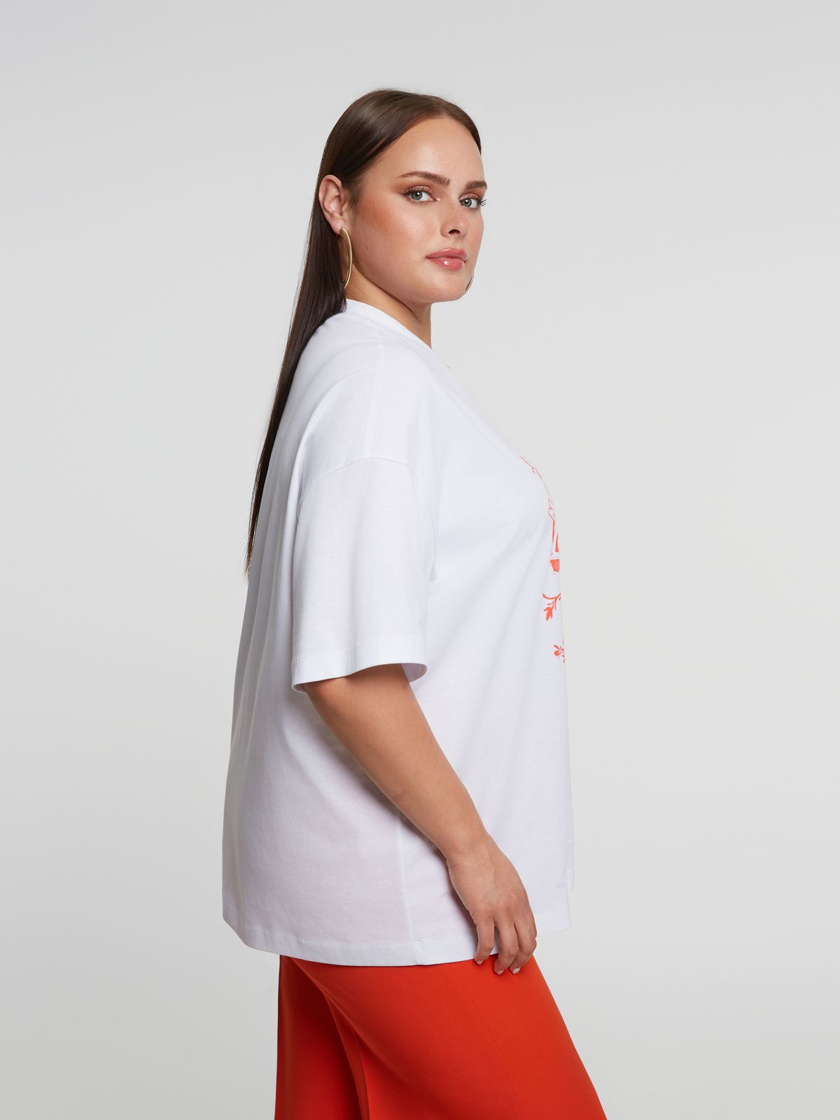 Oversized cotton t-shirt with butterfly Μetamorphosis print