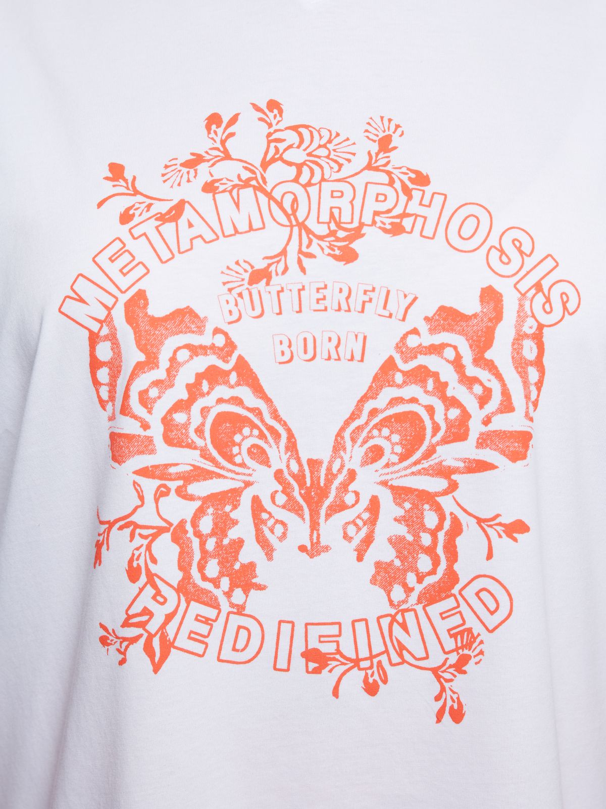 Oversized cotton t-shirt with butterfly Μetamorphosis print