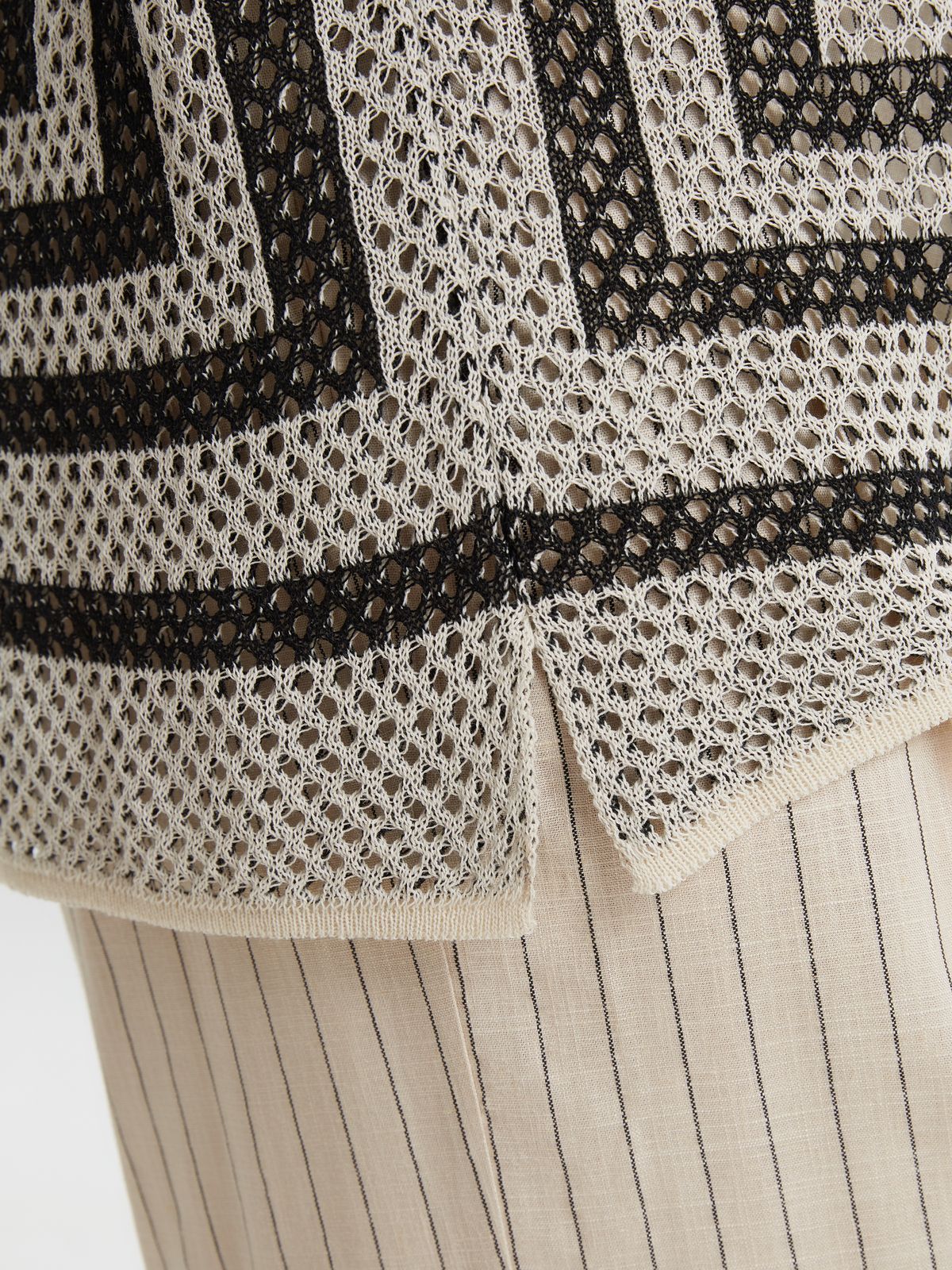 Geometric open-knit top