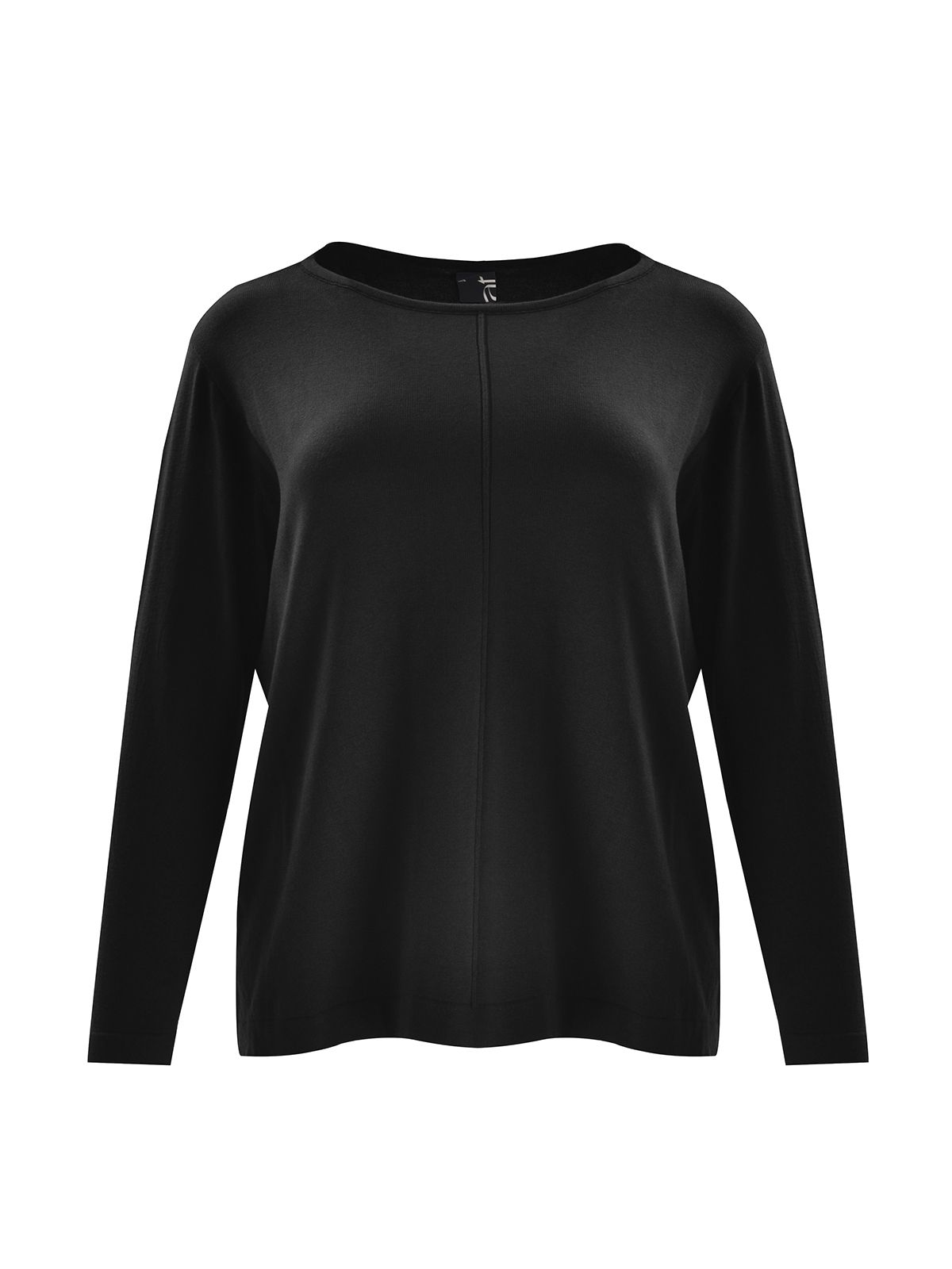 Mat Fashion Basic knit jumper with front seam detail Black