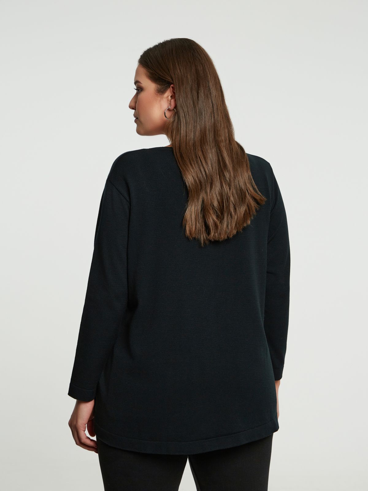 Basic knit jumper with front seam detail