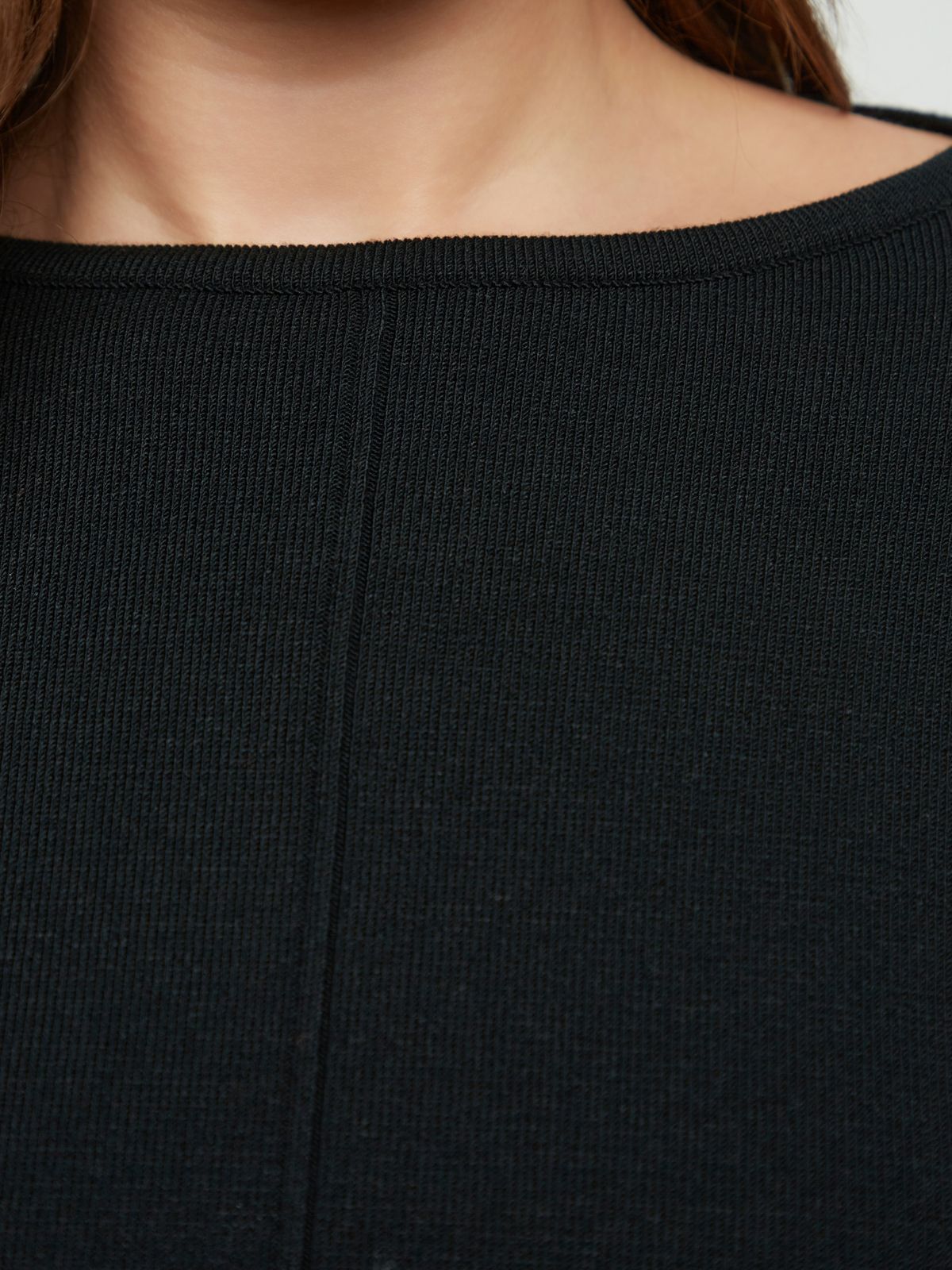 Basic knit jumper with front seam detail