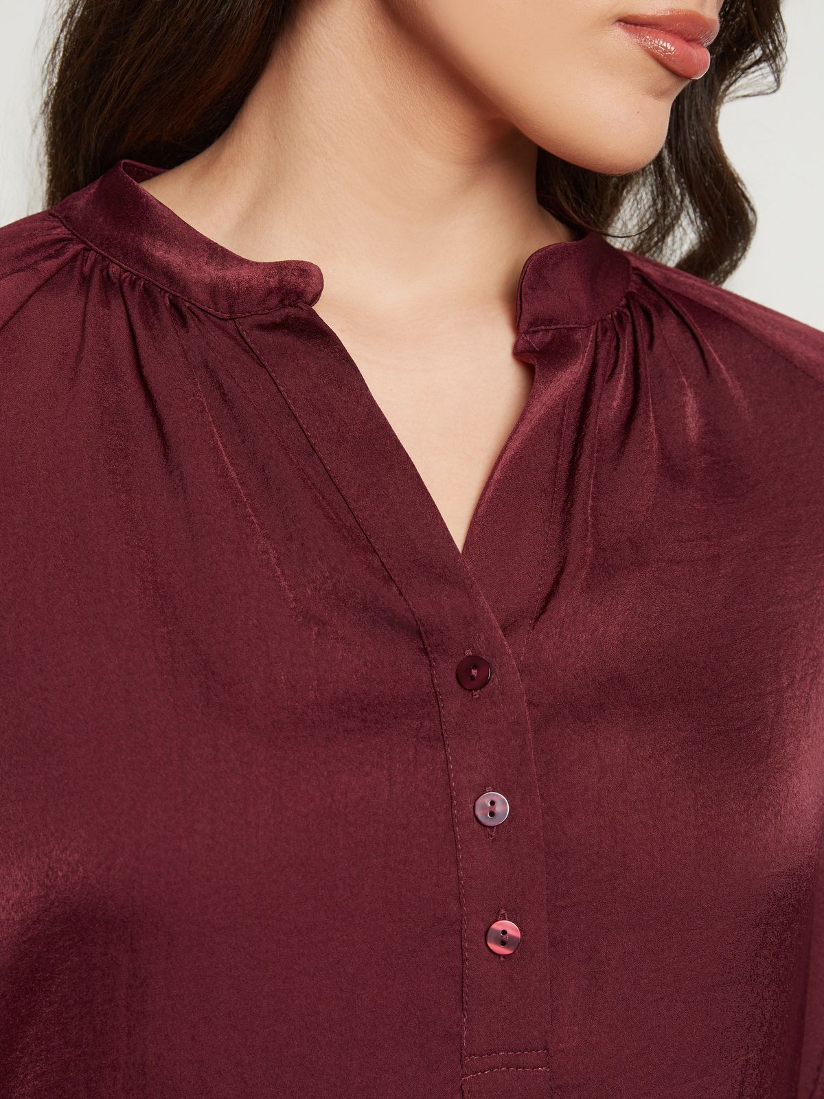 Satin button-up blouse