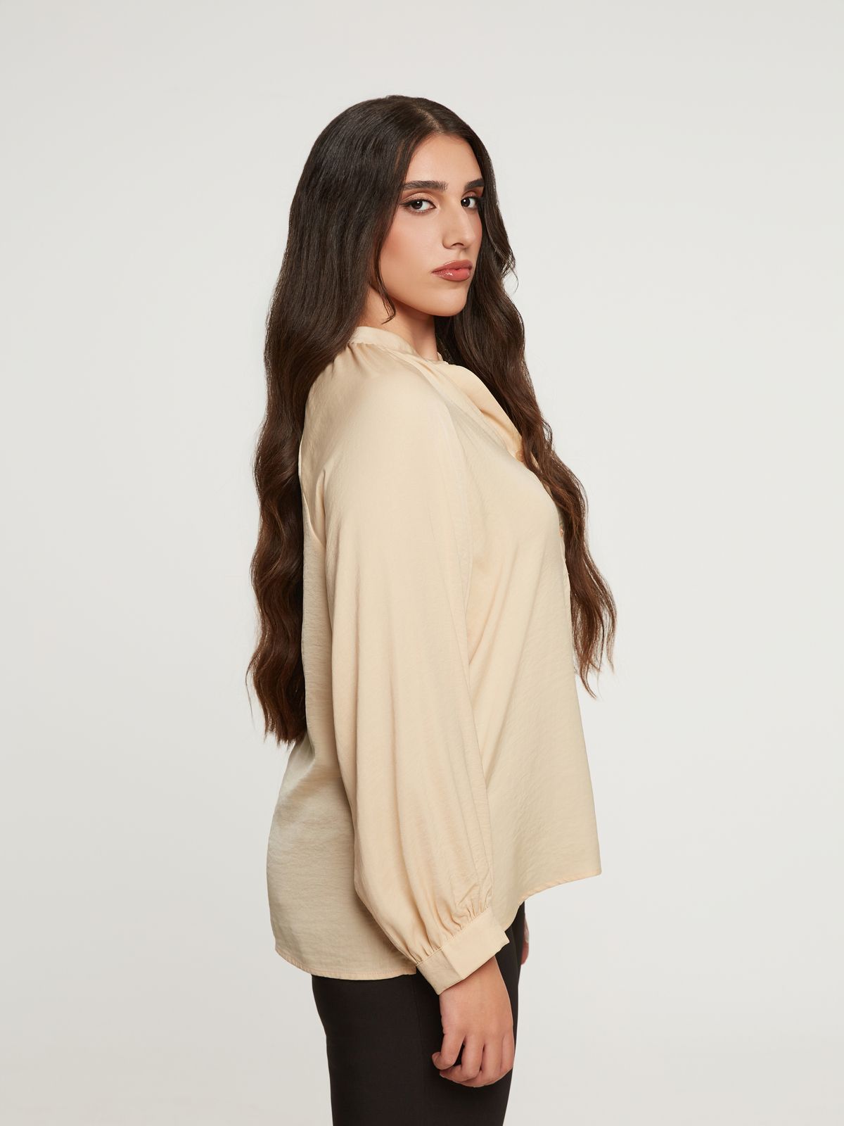 Satin button-up blouse